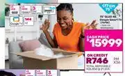 Game TCL 75 (177cm) QLED 4K Google Smart TV 75P8K offer