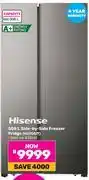 Game Hisense 508L Side By Side Freezer Fridge H670SIT offer