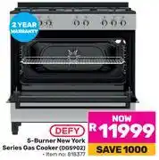 Game Defy 5 Burner New York Series Gas Cooker DGS902 offer