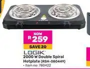 Game Logik 2000W Double Spiral Hotplate RSH-080449 offer