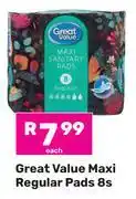 Game Great Value Maxi Regular Pads-8s Each offer
