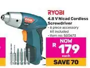 Game Ryobi 4.8V Nicad Cordless Screwdriver-Each offer