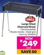 Game Expert Grill Large Steel Charcoal Braai offer