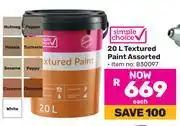 Game Simple Choice 20L Textured Paint Assorted-Each offer
