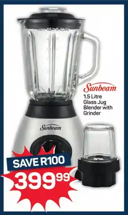 Pick n Pay Hypermarket Sunbeam Glass Jug Blender with Grinder offer