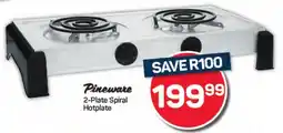 Pick n Pay Hypermarket Pineware 2-Plate Spiral Hotplate offer