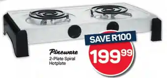 Pick n Pay Hypermarket Pineware 2-Plate Spiral Hotplate offer