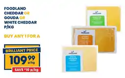 Econo Foods Foodland cheddar or gouda or white cheddar offer