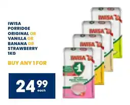 Econo Foods Iwisa porridge original or vanilla or banana or strawberry offer