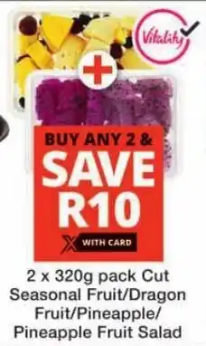 Checkers Cut Seasonal Fruit/ Dragon Fruit/ Pineapple/ Pineapple Fruit Salad offer