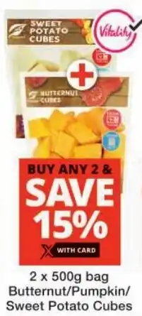 Checkers Butternut/ Pumpkin/ Sweet Potato Cubes offer