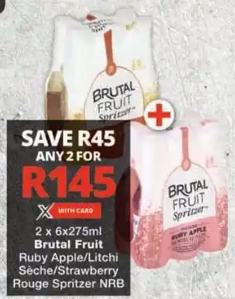 Checkers Brutal Fruit Ruby Apple/ Litchi Sèche/ Strawberry Rouge Spritzer NRB offer