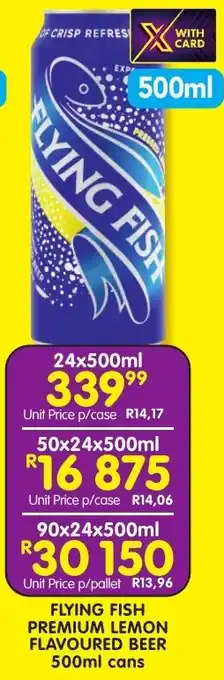 Shoprite Liquor Flying fish premium lemon flavoured beer cans offer