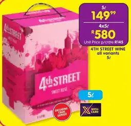 Shoprite Liquor 4th street wine all variants offer