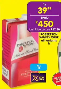 Shoprite Liquor Robertson winery wine all variants offer