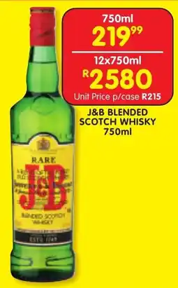 J&b blended scotch whisky