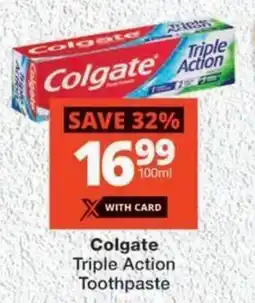 MediRite Colgate Triple Action Toothpaste offer