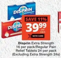 MediRite Disprin Extra Strength/ Regular Pain Relief Tablets offer