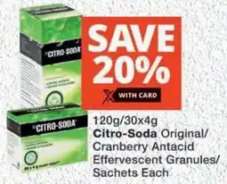 MediRite Citro-Soda Original/ Cranberry Antacid Effervescent Granules/ Sachets Each offer