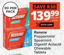 MediRite Rennie Peppermint/ Spearmint Digestif Antacid Chewable Tablets offer