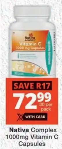 MediRite Nativa Complex 1000mg Vitamin C Capsules offer