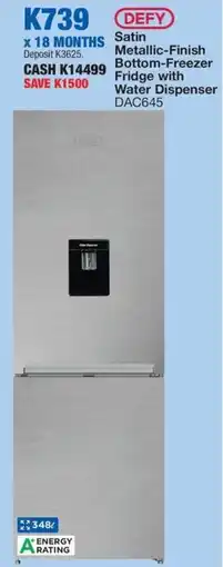 OK Furniture DEFY Satin Metallic-Finish Bottom-Freezer Fridge with Water Dispenser offer