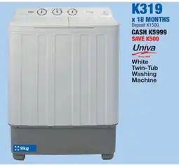 OK Furniture Univa White Twin-Tub Washing Machine offer