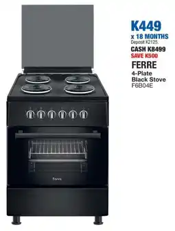 OK Furniture Ferre 4-Plate Black Stove offer