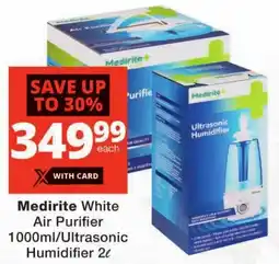 Checkers Medirite White Air Purifier/ Ultrasonic Humidifier offer