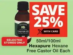 Checkers Hexapure Hexane Free Castor Oil Each offer
