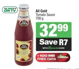 Spar ALL GOLD Tomato Sauce offer