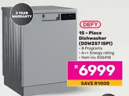 Game Defy 15-Place Dishwasher DDW257 ISPI offer
