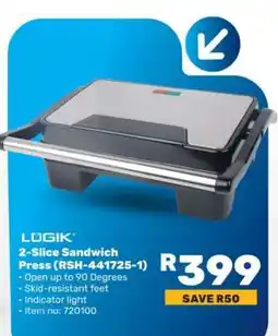 Game Logik 2 Slice Sandwich Press RSH-441725-1 offer