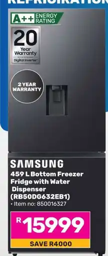 Game Samsung 459 L Bottom Freezer Fridge with Water Dispenser (RB50DG632EB1) offer
