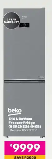 Game Beko 316 L Bottom Freezer Fridge (B3RCNE364HXB) offer