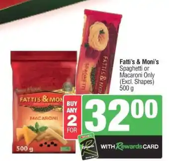Spar FATTI'S & MONI'S Spaghetti or Macaroni offer