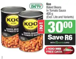 Spar Koo Baked Beans in Tomato Sauce offer