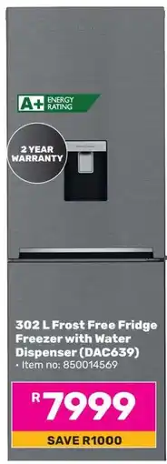 Game 302 L Frost Free Fridge Freezer with Water Dispenser (DAC639) offer