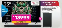 Game 65 QLED Mini LED Google TV (65C6K) Plus 3.1 Channel Soundbar (S643W) offer