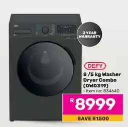 Game DEFY 8/5 kg Washer Dryer Combo (DWD319) offer