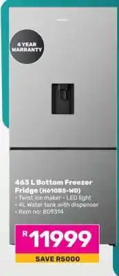 Game 463 L Bottom Freezer Fridge (H610BS-WD) offer