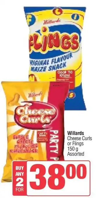 Spar Willards Cheese Curls or Flings offer