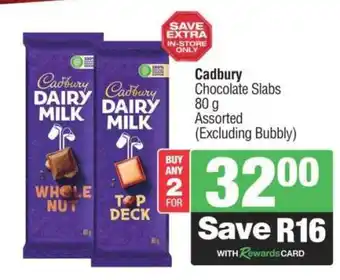 Spar Cadbury Chocolate Slabs offer