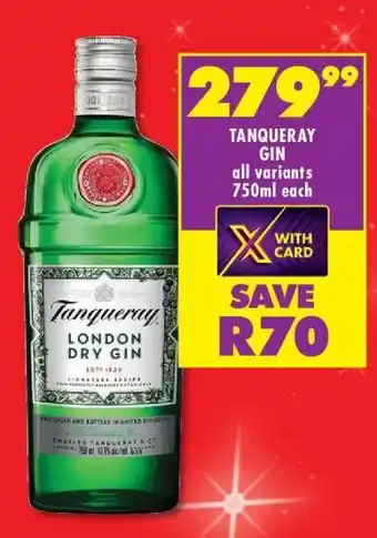 Shoprite Tanqueray Gin offer
