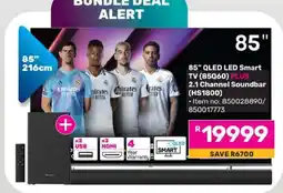 Game 85 QLED LED Smart TV (85Q60) PLUS 2.1 Channel Soundbar (HS1800) offer