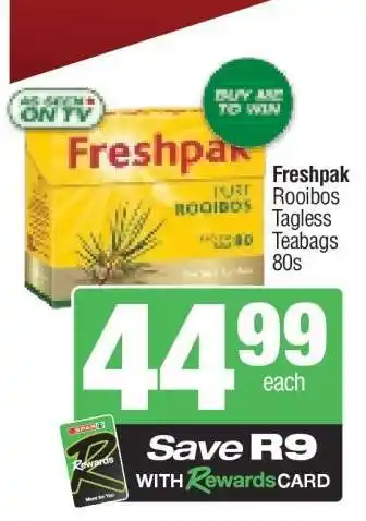 Spar Freshpak Rooibos Tagless Teabags 80s offer