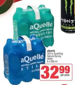 Spar aQuellè Still or Sparkling Natural Spring Water offer