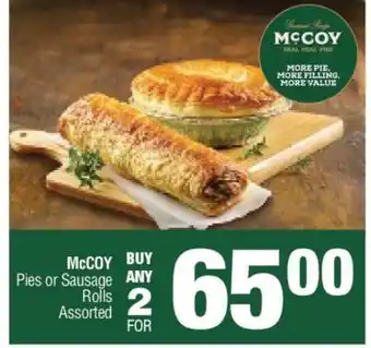Spar McCoy Pies or Sausage Rolls Assorted offer