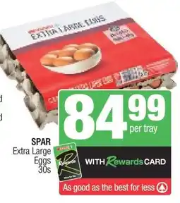 Spar SPAR Extra Large Eggs 30s offer