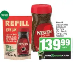 Spar Nescafé Classic Coffee Granules or Doy Pack offer